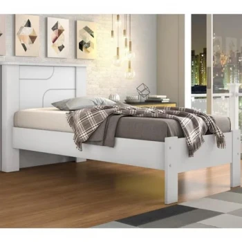 Cama de Solteiro Pérola Branca